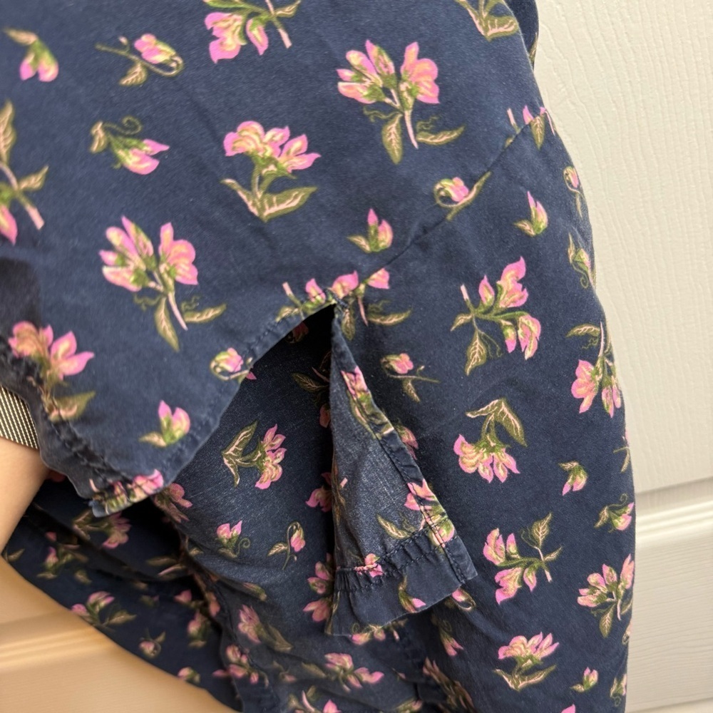 Patagonia W's June Lake Dress Navy with Pink Floral Pattern Size XS GUC - Picture 6 of 8